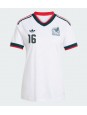 Billige Mexico Julian Quinones #16 Bortedrakt Dame VM 2026 Kortermet Billige Mexico Julian Quinones #16 Bortedrakt Dame VM 2026 Kortermet